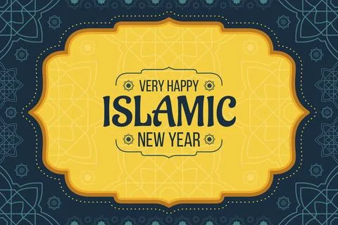 Flat islamic new year background Stock Illustration
