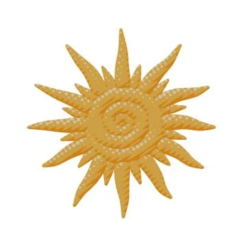 Flat isolated hot yellow summer sun light object Illustrazione stock