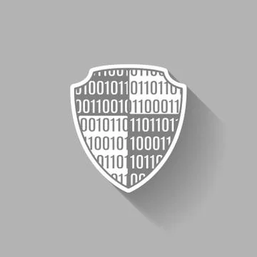 Flat Isolated icon data shield Illustrazione stock