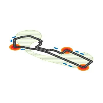 Flat isometric circuit Stock Illustration