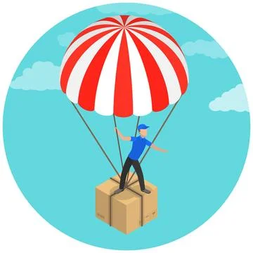 Flat isometric concept of fast delivery.Flat isometric concept of fast... Stock Photos