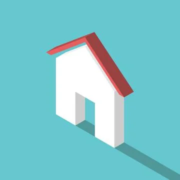 Flat isometric house Stock Illustration