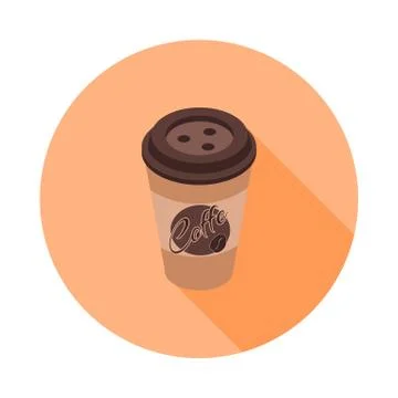 Flat isometric icon with a coffee Cup Stock Illustration