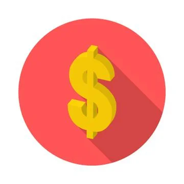 Flat isometric icon dollar Stock Illustration