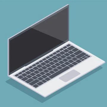 Flat Isometric Laptops. Flat Notebooks. Vector illustration. Stockillustratie