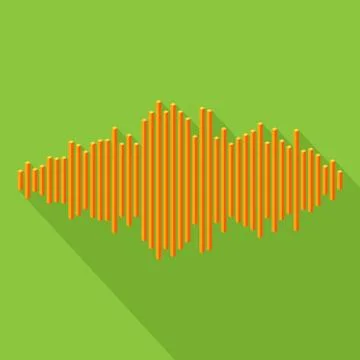 Flat isometric music wave icon made of peak lines Stock Illustration