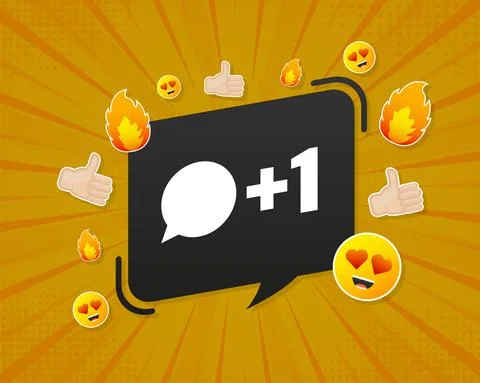 Flat isometric vector illustration. Social media flat icon with new comment icon Stockillustratie