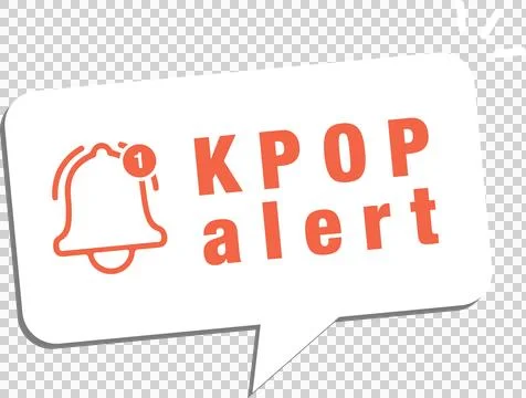 Flat K-pop notification bubble is showing bell icon badge, alert lines and イラスト素材
