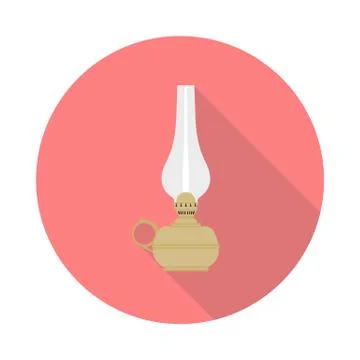 Flat kerosene lamp Stock Illustration