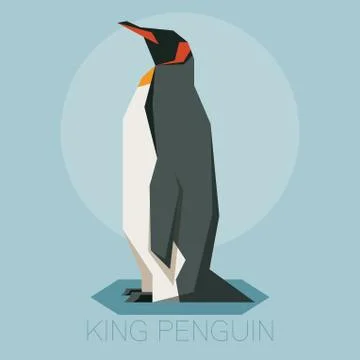 Flat King Penguin Stock Illustration