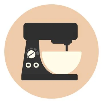 Flat kitchen mixer icon, cooking equipment Stock Illustration