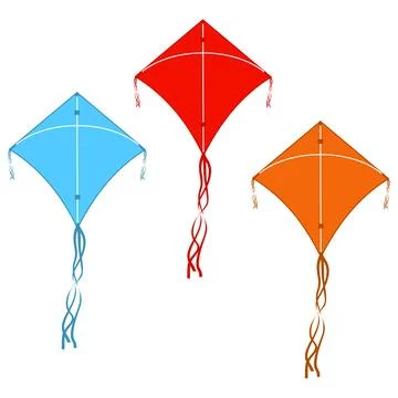 Flat Kite clipart with fully editable eps file Stock Illustration