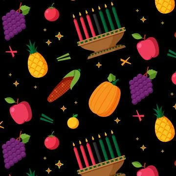 Flat kwanzaa pattern design Stock Illustration