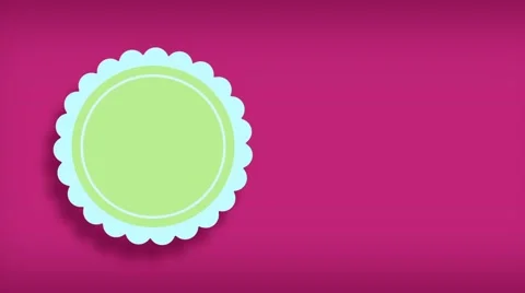 Flat label animation on magenta background Video stock 56808805
