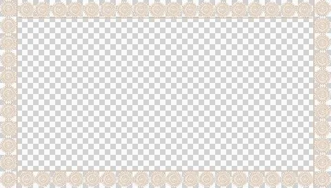 Flat lace frame featuring doily motifs with inner border on transparent Stock Illustration