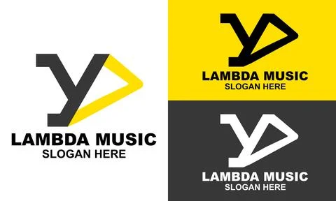 Flat Lambda logo template design in different types Illustrazione stock