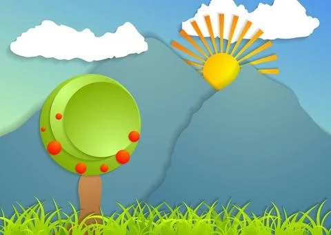 Flat landscape abstract background Flat landscape abstract background. Vec... Stock Photos