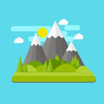 Flat landscape Stock Illustration