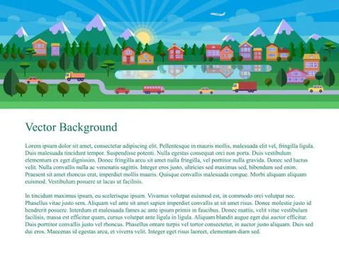Flat landscape illustration. Illustrazione stock