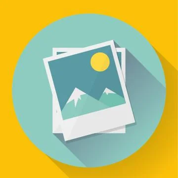 Flat Landscape photo icon. Vector illustration Stock Illustration