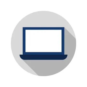 Flat Laptop Circle Icon Stock Illustration