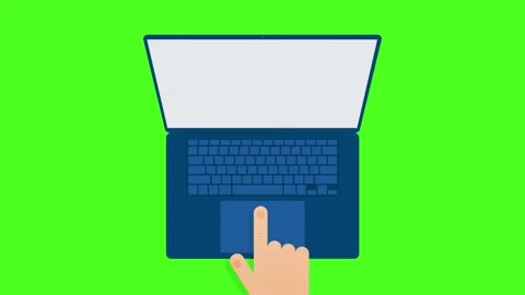 Flat laptop hand scroll 93 Stock Footage 222051205