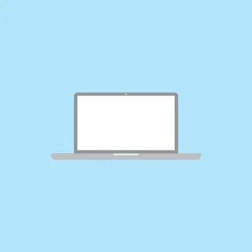 Flat laptop icon vector Stock Illustration