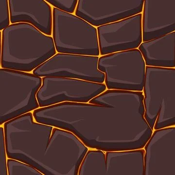 Flat lava or fire texture stone pattern for wallpaper. Stock Illustration