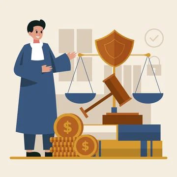 Flat lawyers day background Stock Illustration