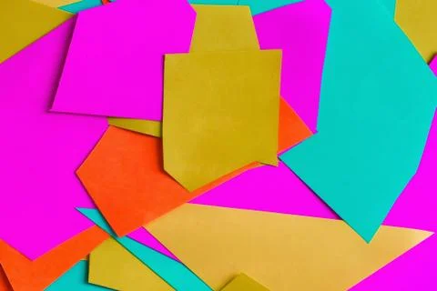 Flat lay of abstract colored paper and pastel paper background. Colorful brig Stock Photos