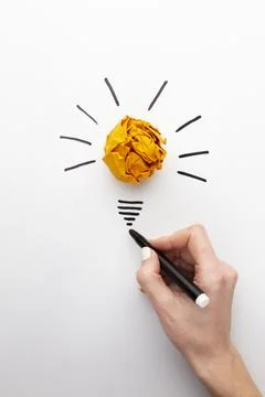 Flat lay abstract composition innovation elements Stock Photos