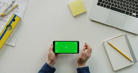 Flat lay of the architect work desk with a laptop and black horizontal Stock-Footage 96188502