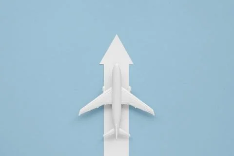 Flat lay arrow airplane direction Stock Photos
