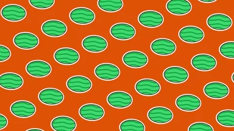 Flat lay beautiful green watermelon summer fruit icon 스톡 동영상 308061759