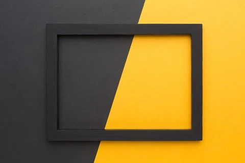 Flat lay of black frame with copy space Stock Photos