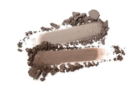 Flat lay of brush stroke. Broken color eyeshadow as sample of cosmetic beauty Stock Photos