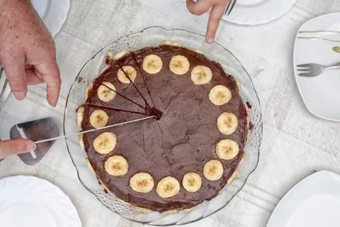 Flat lay of a chocholate cake Photos