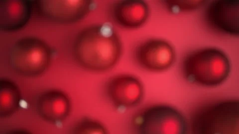 Flat lay with Christmas balls on red background Stock Footage 161896909