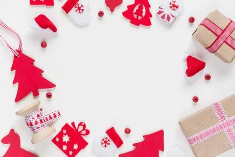 Flat lay Christmas composition Stock-Fotos