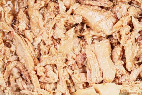 Flat lay chunks of Tuna a part of  Keto Diet Stock Photos