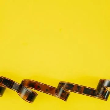 Flat lay cinema elements with copyspace Stock Photos