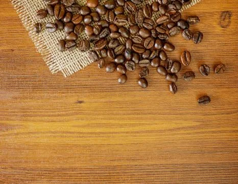 Flat lay coffee beans Stock Photos