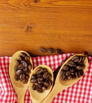 Flat lay coffee beans Stock Photos