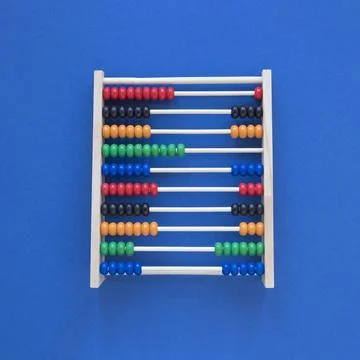 Flat lay colourful abacus counting High resolution photo 스톡 사진