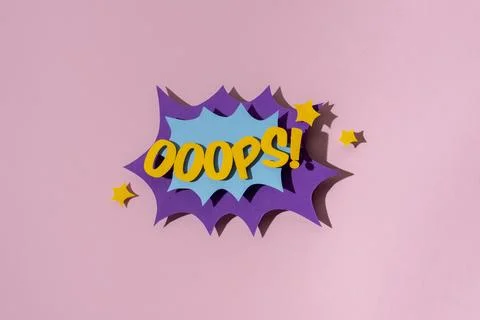 Flat lay comics speech bubble arrangement. Retro comics speech bubble arran.. Stock Photos