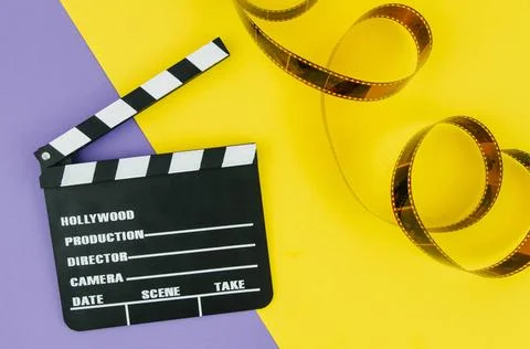 Flat lay composition cinema elements flat lay composition cinema elements ... Stock Photos