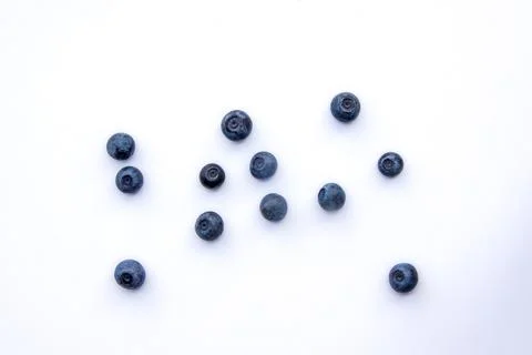 Flat lay composition with juicy, fresh, healthy blueberry fruits Stock Photos