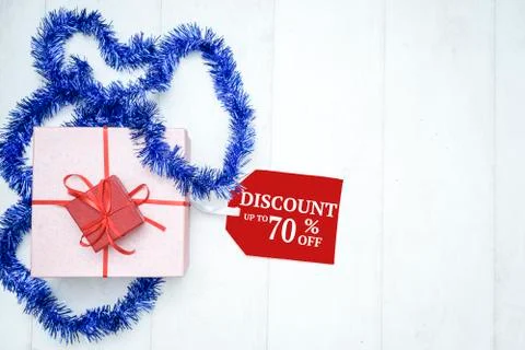 Flat lay concept of discount112 Foto stock
