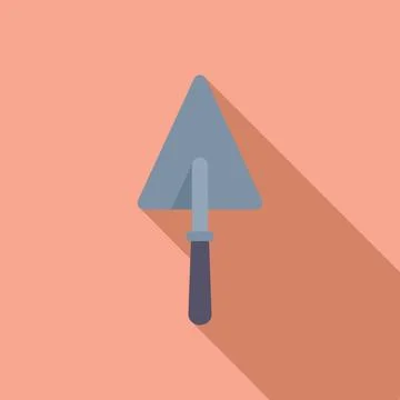 Flat lay construction concept with a trowel casting a long shadow Ilustración de archivo