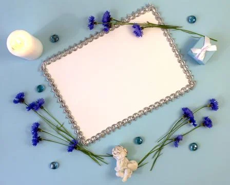 Flat lay with copy space  for the wedding, birthday, party or other celebrati Stock Photos